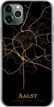 Geschikt voor iPhone 11 Pro Max hoesje - Aalst - Kaart - Gold - Siliconen Telefoonhoesje