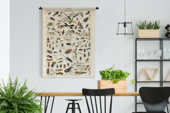 Tenture murale - Tissu mural - Insectes - Animaux - Design - 120x160 cm - Tapisserie