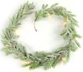 kerstslinger Cosima led 150 cm zijde groen/wit