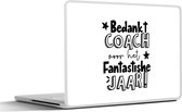 Laptop sticker - 12.3 inch - Quote - Coach - Bedankt - 30x22cm - Laptopstickers - Laptop skin - Cover