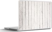Laptop sticker - 17.3 inch - Planken - Naturel - Wit - Hout - 40x30cm - Laptopstickers - Laptop skin - Cover