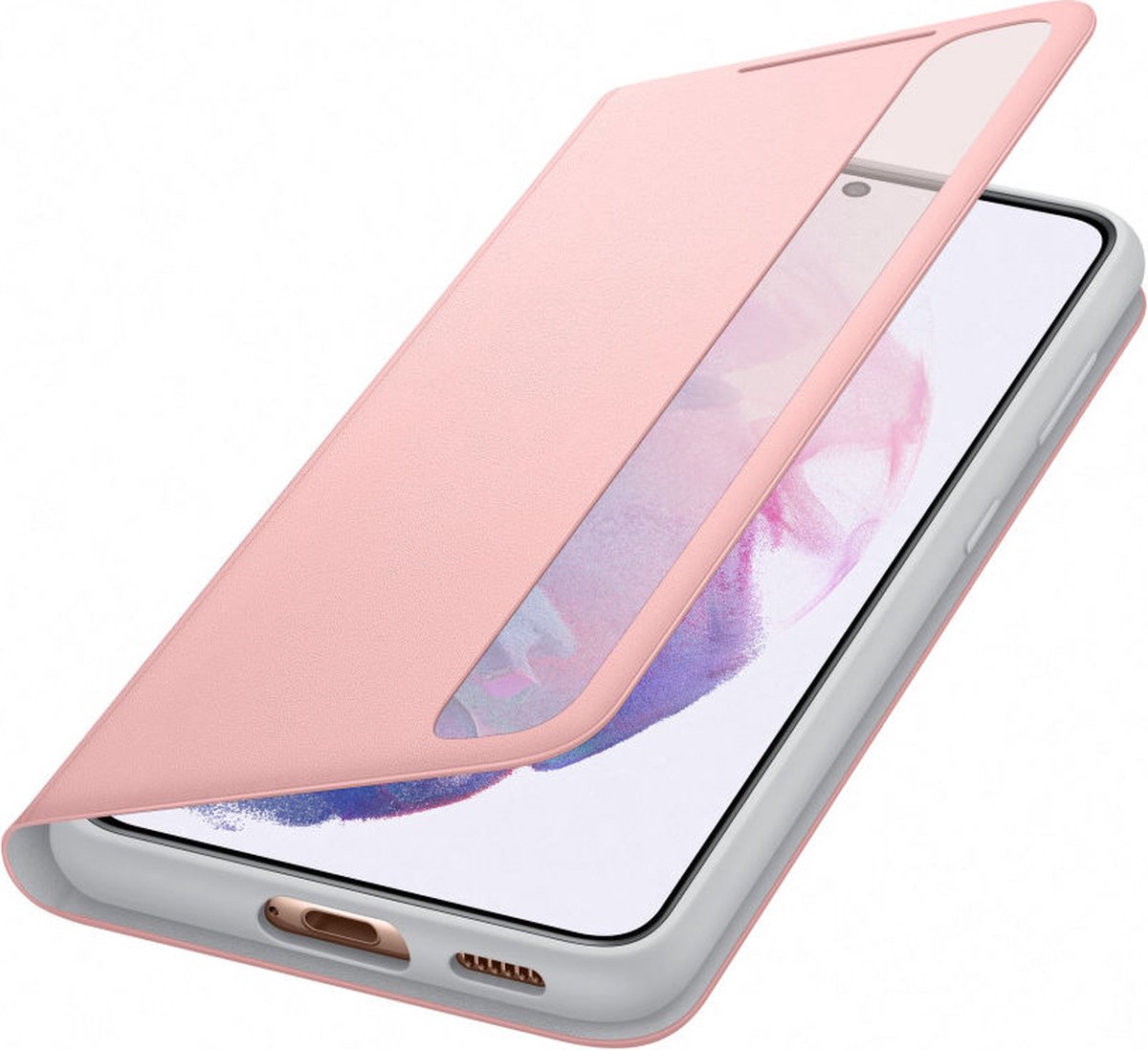Samsung Smart Clear View Antibacteriële Hoesje - Samsung Galaxy S21 - Roze