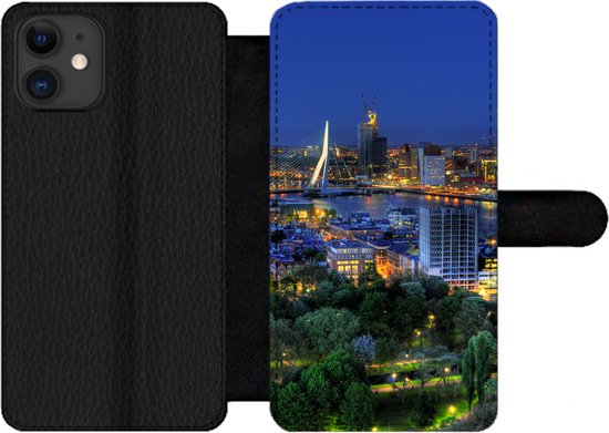 Étui pour téléphone iPhone 11 Bookcase - Rotterdam - Pays- Nederland - Skyline - Avec compartiments - Étui portefeuille avec fermeture magnétique