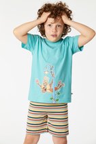 Woody pyjama jongens/heren - zeegroen - mandrill aap - 221-1-PSU-S/717 - maat S