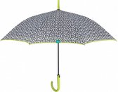 paraplu Time dames 102 cm microfiber wit/groen