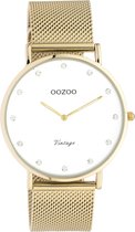 OOZOO Vintage series - Gouden horloge met gouden metalen mesh armband - C20236 - Ø40