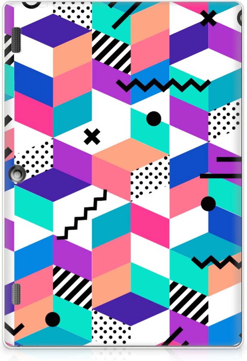 Back Cover voor Lenovo Tab 10 | Tab 2 A10-30 Back Cover Blokken Kleurrijk