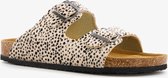 Dames bio slippers met cheetah print - Beige - Maat 40