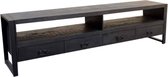 Mangohouten TV meubel Sanne (220cm) zwart