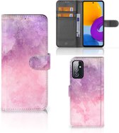 Telefoonhoesje Geschikt voor Samsung Galaxy M52 Flipcase Pink Purple Paint