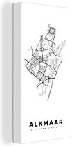 Tableau sur Toile Plan de la Ville – Wit - Carte – Alkmaar – Nederland – Carte - 40x80 cm - Décoration murale