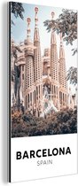 Wanddecoratie Metaal - Aluminium Schilderij Industrieel - Spanje - Barcelona - Kerk - Architectuur - 20x40 cm - Dibond - Foto op aluminium - Industriële muurdecoratie - Voor de woonkamer/slaapkamer