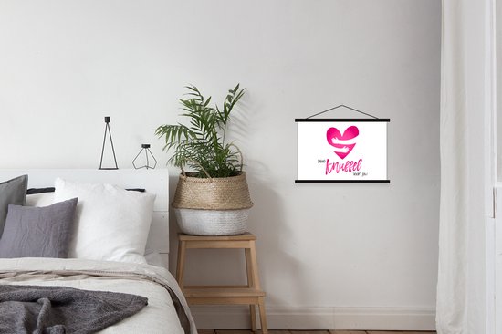 Porte-affiche avec affiche - Affiche scolaire - Bon rétablissement - Citations - Peluche - 60x40 cm - Lattes noires