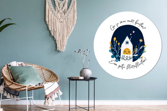 Wall Circle - Wall Circle Inside - Proverbes - Citations - Allez-vous dehors ? - ⌀ 150 cm - Décoration murale - Peintures ronds