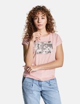 TAIFUN Dames T-shirt met laagjeseffect, EcoVero Blush gemustert-42