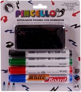 whiteboardmarker 17 cm zwart/blauw/rood/groen 5-delig