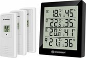 weerstation Temeo Hygro Quadro 12 cm zwart/wit 4-delig