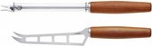 kaasmes Sense 27 cm hout/RVS bruin/zilver 2-delig
