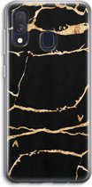 Case Company® - Samsung Galaxy A40 hoesje - Gouden marmer - Soft Cover Telefoonhoesje - Bescherming aan alle Kanten en Schermrand