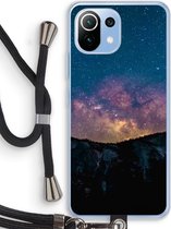 Case Company® - Xiaomi Mi 11 Lite hoesje met Koord - Travel to space - Telefoonhoesje met Zwart Koord - Bescherming aan alle Kanten en Over de Schermrand