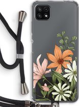 Case Company® - Samsung Galaxy A22 5G hoesje met Koord - Floral bouquet - Telefoonhoesje met Zwart Koord - Bescherming aan alle Kanten en Over de Schermrand
