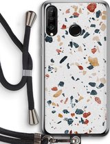 Case Company® - Huawei P30 Lite hoesje met Koord - Terrazzo N°4 - Telefoonhoesje met Zwart Koord - Bescherming aan alle Kanten en Over de Schermrand