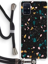 Case Company® - Samsung Galaxy A51 4G hoesje met Koord - Terrazzo N°10 - Telefoonhoesje met Zwart Koord - Bescherming aan alle Kanten en Over de Schermrand