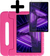 Hoes Geschikt voor Lenovo Tab M10 FHD Plus 2nd Gen Hoes Kinder Hoesje Kids Case Kinderhoes Shockproof Met Screenprotector - Hoesje Geschikt voor Lenovo Tab M10 FHD Plus (2e Gen) Hoesje Kidscase - Roze