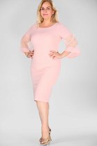 HASVEL -Misty Rose- Pink-  Groote maat jurk- maat 7XL-Galajurk-Avondjurk- Plus Size Dress- Size 7XL-Prom Dress-Evening Dress