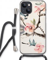 Case Company® - iPhone 13 hoesje met Koord - Japanse bloemen - Telefoonhoesje met Zwart Koord - Extra Bescherming aan alle Kanten en Over de Schermrand