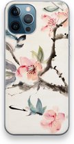Case Company® - iPhone 12 Pro hoesje - Japanse bloemen - Soft Cover Telefoonhoesje - Bescherming aan alle Kanten en Schermrand