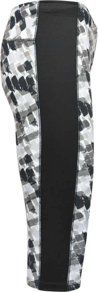 JN529 Ladies' Sports 3/4 Tights - Zwart-grijs-bedrukt/zwart - M