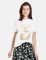 TAIFUN Dames T-shirt met tekstprint GOTS