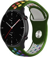 Siliconen Smartwatch bandje - Geschikt voor Strap-it Amazfit GTR 2 sport band - legergroen kleurrijk - GTR 2 - 22mm - Strap-it Horlogeband / Polsband / Armband