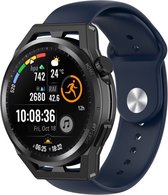 Siliconen Smartwatch bandje - Geschikt voor Strap-it Huawei Watch GT Runner sport band - donkerblauw - GT Runner - 22mm - Strap-it Horlogeband / Polsband / Armband