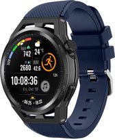 Siliconen Smartwatch bandje - Geschikt voor Strap-it Huawei Watch GT Runner siliconen bandje - donkerblauw - GT Runner - 22mm - Strap-it Horlogeband / Polsband / Armband