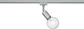 LED Railverlichting - Track Spot - Trion Dual Dolla - 2 Fase - E27 Fitting - Rond - Mat Nikkel - Aluminium