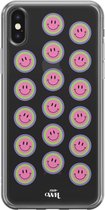 iPhone XS Max Case - Smiley Double Pink - xoxo Wildhearts Transparant Case