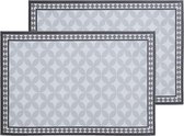 Set van 10x stuks rechthoekige placemats mozaiek - vinyl - 45 x 30 cm - Onderleggers