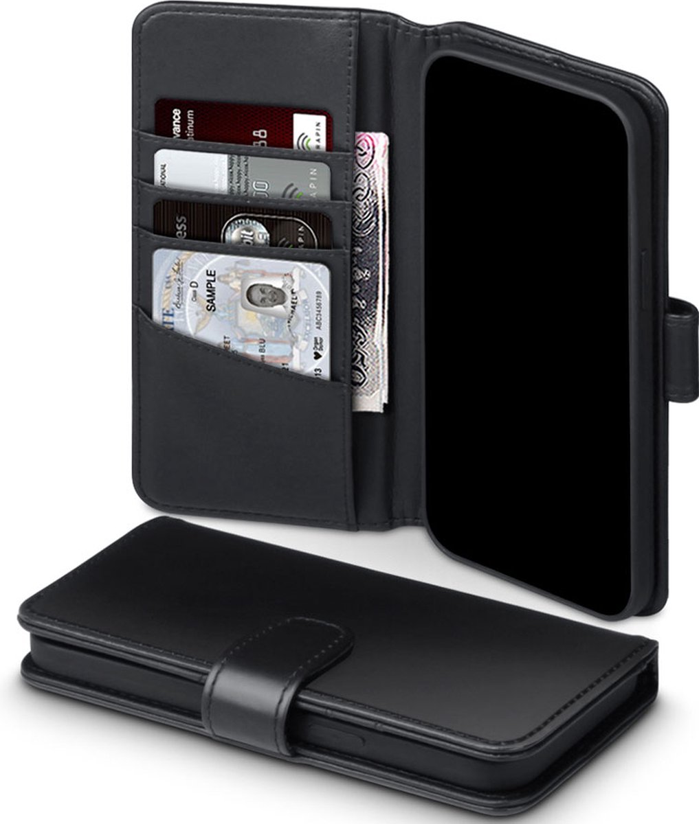 iPhone 12 Pro Max Bookcase hoesje - CaseBoutique - Effen Zwart - Leer