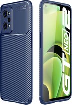Mobigear Hoesje geschikt voor Realme GT Neo2 Telefoonhoesje Flexibel TPU | Mobigear Racing Backcover | GT Neo2 Case | Back Cover - Blauw