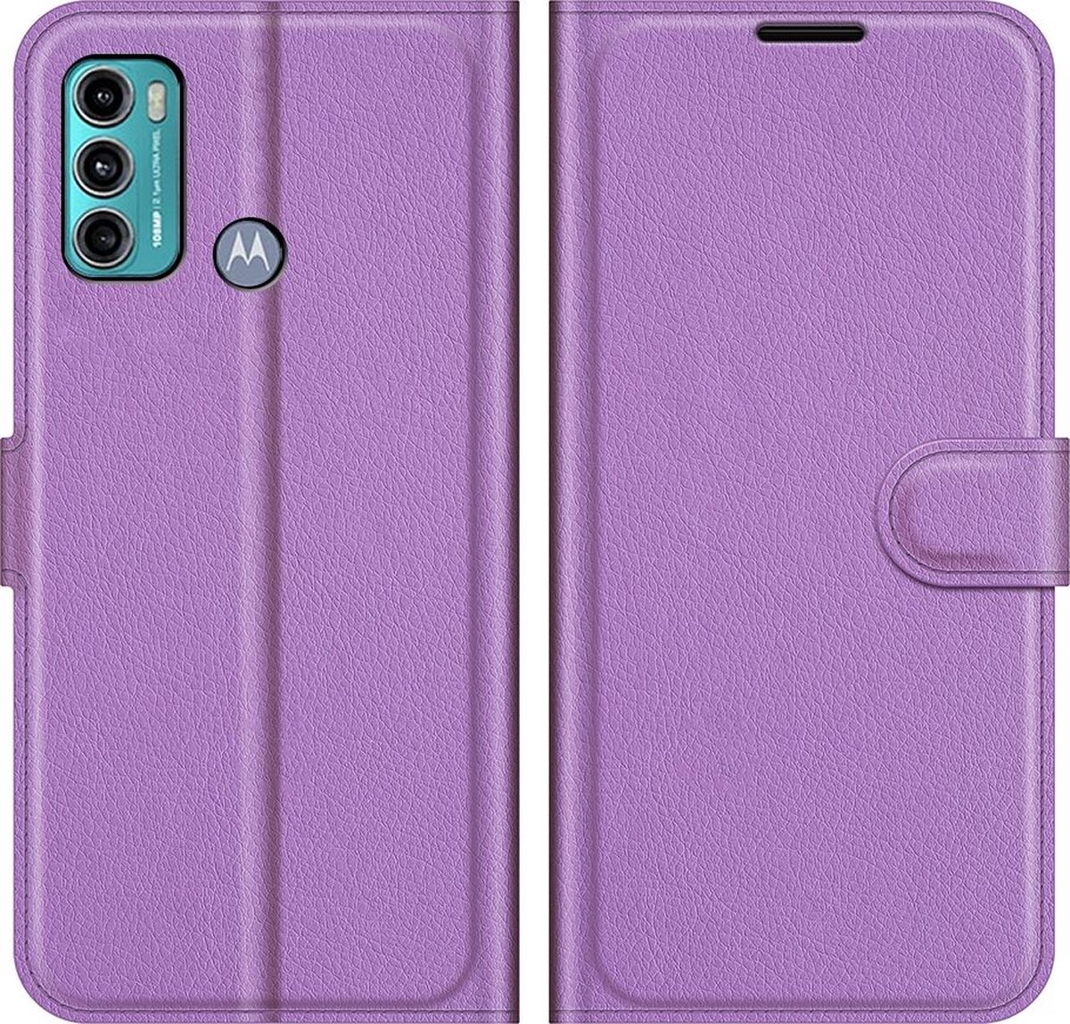Mobigear Telefoonhoesje geschikt voor Motorola Moto G60 Hoesje | Mobigear Classic Bookcase Portemonnee | Pasjeshouder voor 3 Pasjes | Telefoonhoesje voor Pinpas / OV Kaart / Rijbewijs - Paars