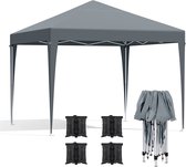 Pop Up Canopy - Outdoor Party Tent - Waterdicht - Instant Canopies - met 4 Sandsack en Wheeled Bag - 10x10Ft (3x3m) - Grijs