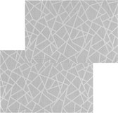 Set van 4x stuks placemats grijs grafische print - texaline - 45 x 30 cm - Onderleggers