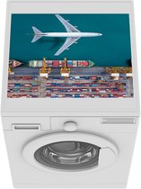 Wasmachine beschermer mat - Vliegtuig en schip - Breedte 55 cm x hoogte 45 cm
