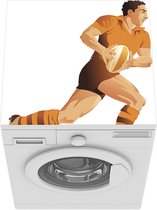 Wasmachine beschermer mat - een rugby speler - Breedte 60 cm x hoogte 60 cm