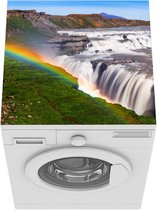 Wasmachine beschermer mat - Een erg felle regenboog bij de Gullfoss waterval - Breedte 60 cm x hoogte 60 cm