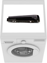 Wasmachine beschermer mat - Bus - Zwart - Wit - Breedte 55 cm x hoogte 45 cm