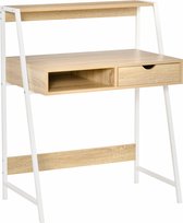 HOMCOM Bureau boekenkast met schuiflade spaanplaat naturel 80 x 50 x100 cm 836-397