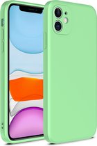 Smartphonica iPhone 12 Mini siliconen hoesje met zachte binnenkant - Groen / Back Cover geschikt voor Apple iPhone 12 Mini